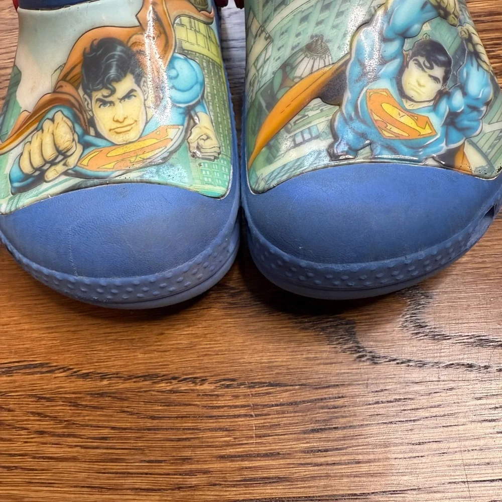 DC Comics Superman Kids CROCS - Blue and Red Size 10-11